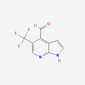 molecular formula C9H5F3N2O B1392932 5-(Trifluoromethyl)-1H-pyrrolo[2,3-b]pyridine-4-carbaldehyde CAS No. 1261365-68-7