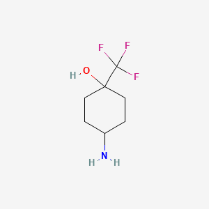 molecular formula C7H12F3NO B1392940 4-Amino-1-(trifluoromethyl)cyclohexan-1-ol CAS No. 1408075-09-1