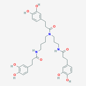 molecular formula C34H43N3O9 B13929433 Tris(dihydrocaffeoyl)spermidine 
