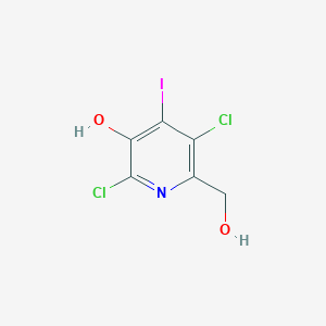 molecular formula C6H4Cl2INO2 B1392977 2,5-Dichloro-6-(hydroxymethyl)-4-iodopyridin-3-ol CAS No. 1261365-52-9
