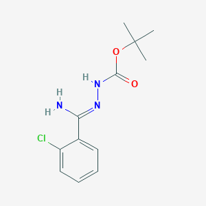 molecular formula C12H16ClN3O2 B1392993 tert-butyl N-[(E)-[amino-(2-chlorophenyl)methylidene]amino]carbamate CAS No. 1053655-85-8