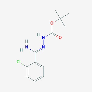 molecular formula C12H16ClN3O2 B1392993 tert-Butyl 2-(amino(2-chlorophenyl)methylene)hydrazinecarboxylate CAS No. 1053655-85-8