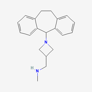 molecular formula C20H24N2 B13930067 Azetidine, 1-(10,11-dihydro-5H-dibenzo(a,d)cyclohepten-5-yl)-3-(methylamino)methylene- CAS No. 61450-42-8