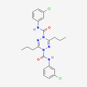molecular formula C22H24Cl2N6O2 B13930070 N1,N4-bis(3-chlorophenyl)-3,6-dipropyl-1,2,4,5-tetrazine-1,4-dicarboxamide CAS No. 683211-21-4