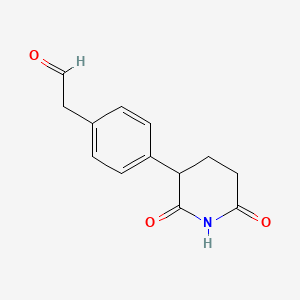molecular formula C13H13NO3 B13930092 2-(4-(2,6-Dioxopiperidin-3-yl)phenyl)acetaldehyde 