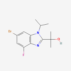 molecular formula C13H16BrFN2O B13930095 2-(6-bromo-4-fluoro-1-isopropyl-1H-benzo[d]imidazol-2-yl)propan-2-ol 