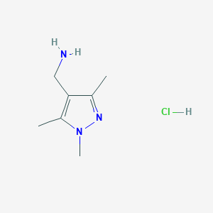 molecular formula C7H14ClN3 B1393010 (1,3,5-Trimethyl-1H-pyrazol-4-yl)methanamine hydrochloride CAS No. 1246738-30-6