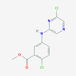molecular formula C12H9Cl2N3O2 B13930103 Methyl 2-chloro-5-(6-chloropyrazin-2-ylamino)benzoate 