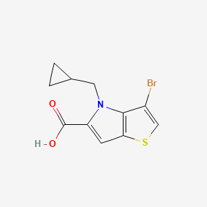 molecular formula C11H10BrNO2S B13930136 3-Bromo-4-(cyclopropylmethyl)-4H-thieno[3,2-B]pyrrole-5-carboxylic acid 