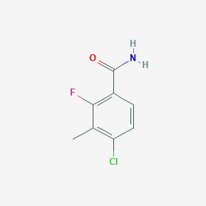 molecular formula C8H7ClFNO B13930145 4-Chloro-2-fluoro-3-methylbenzamide 
