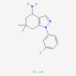 1-(3-fluorophenyl)-6,6-dimethyl-4,5,6,7-tetrahydro-1H-indazol-4-amine hydrochloride