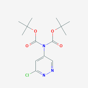 molecular formula C14H20ClN3O4 B13930181 tert-Butyl (tert-butoxycarbonyl)(6-chloropyridazin-4-yl)carbamate 