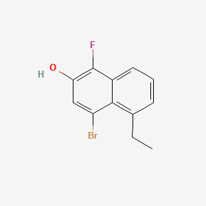 molecular formula C12H10BrFO B13930196 4-Bromo-5-ethyl-1-fluoro-2-naphthalenol 
