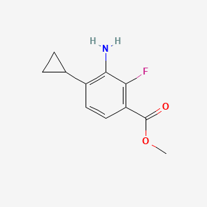 molecular formula C11H12FNO2 B13930208 Methyl 3-amino-4-cyclopropyl-2-fluorobenzoate 