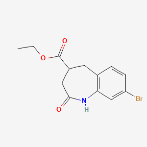 molecular formula C13H14BrNO3 B13930345 Ethyl 8-bromo-2-oxo-2,3,4,5-tetrahydro-1H-benzo[B]azepine-4-carboxylate 