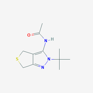 molecular formula C11H17N3OS B13930373 N-(2-(tert-butyl)-4,6-dihydro-2H-thieno[3,4-c]pyrazol-3-yl)acetamide 