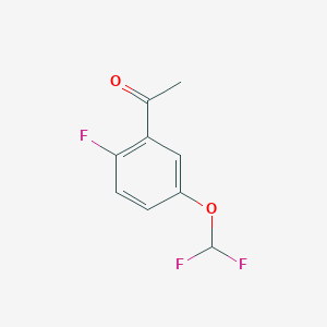 molecular formula C9H7F3O2 B13930405 Ethanone, 1-[5-(difluoromethoxy)-2-fluorophenyl]- CAS No. 1214364-25-6