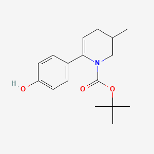 molecular formula C17H23NO3 B13930432 tert-Butyl 6-(4-hydroxyphenyl)-3-methyl-3,4-dihydropyridine-1(2H)-carboxylate 