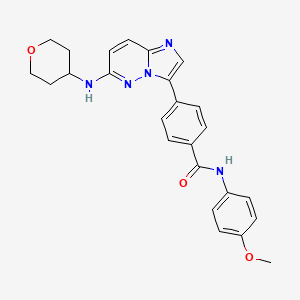 molecular formula C25H25N5O3 B13930505 N-(4-methoxyphenyl)-4-(6-(tetrahydro-2H-pyran-4-ylamino)imidazo[1,2-b]pyridazin-3-yl)benzamide 