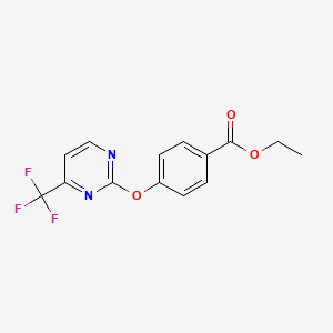 molecular formula C14H11F3N2O3 B1393058 Ethyl 4-((4-(trifluoromethyl)pyrimidin-2-yl)oxy)benzoate CAS No. 1259324-17-8