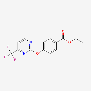 molecular formula C14H11F3N2O3 B1393058 Ethyl 4-{[4-(trifluoromethyl)pyrimidin-2-yl]oxy}benzoate CAS No. 1259324-17-8