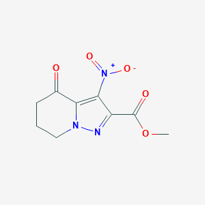 molecular formula C9H9N3O5 B13930614 Methyl 3-nitro-4-oxo-4,5,6,7-tetrahydropyrazolo[1,5-a]pyridine-2-carboxylate 