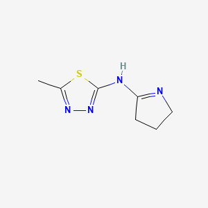 molecular formula C7H10N4S B13930649 N-(3,4-dihydro-2H-pyrrol-5-yl)-5-methyl-1,3,4-thiadiazol-2-amine 