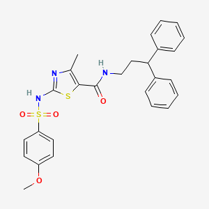 molecular formula C27H27N3O4S2 B13930652 N-(3,3-diphenylpropyl)-2-(4-methoxyphenylsulfonamido)-4-methylthiazole-5-carboxamide 