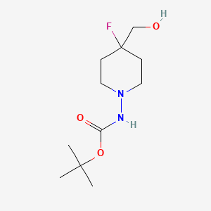 molecular formula C11H21FN2O3 B13930655 tert-Butyl (4-fluoro-4-(hydroxymethyl)piperidin-1-yl)carbamate 
