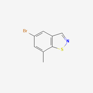 molecular formula C8H6BrNS B13930686 5-Bromo-7-methylbenzo[D]isothiazole 