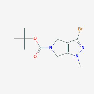 molecular formula C11H16BrN3O2 B13930688 Tert-butyl 3-bromo-1-methyl-4,6-dihydropyrrolo[3,4-C]pyrazole-5(1H)-carboxylate CAS No. 1393539-88-2