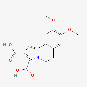 molecular formula C16H15NO6 B13930704 5,6-Dihydro-8,9-dimethoxypyrrolo(2,1-a)isoquinoline-2,3-dicarboxylic acid CAS No. 20353-55-3
