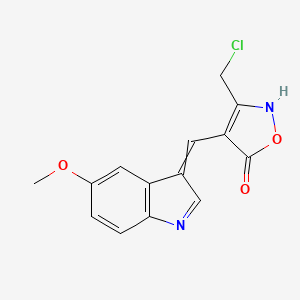 molecular formula C14H11ClN2O3 B1393071 3-(Chloromethyl)-4-[(5-methoxyindol-3-ylidene)methyl]-2H-1,2-oxazol-5-one CAS No. 1142199-58-3