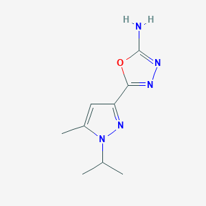molecular formula C9H13N5O B1393072 5-(1-异丙基-5-甲基-1H-吡唑-3-基)-1,3,4-噁二唑-2-胺 CAS No. 1257535-65-1
