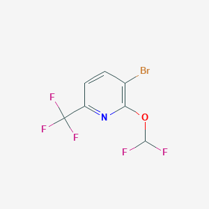 molecular formula C7H3BrF5NO B1393073 3-Bromo-2-(difluoromethoxy)-6-(trifluoromethyl)pyridine CAS No. 1214332-83-8