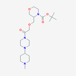 molecular formula C22H40N4O5 B13930816 Tert-butyl 3-({2-[4-(1-methylpiperidin-4-yl)piperazin-1-yl]-2-oxoethoxy}methyl)morpholine-4-carboxylate 