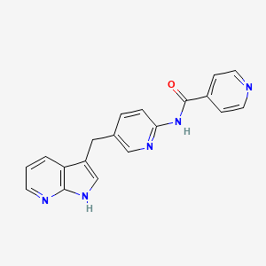 molecular formula C19H15N5O B13930831 n-[5-(1h-Pyrrolo[2,3-b]pyridin-3-ylmethyl)-pyridin-2-yl]-isonicotinamide 