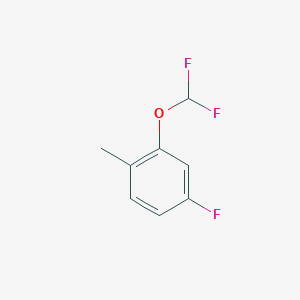 molecular formula C8H7F3O B1393085 2-(Difluoromethoxy)-4-fluoro-1-methyl-benzene CAS No. 1214333-40-0