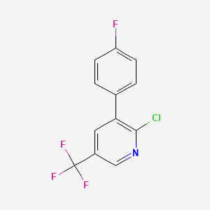 molecular formula C12H6ClF4N B1393088 2-Chloro-3-(4-fluorophenyl)-5-(trifluoromethyl)pyridine CAS No. 1214340-21-2