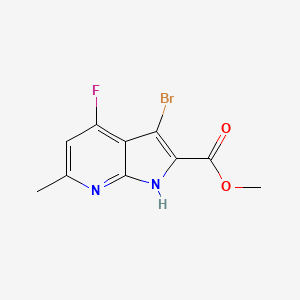 molecular formula C10H8BrFN2O2 B13930884 Methyl 3-bromo-4-fluoro-6-methyl-1H-pyrrolo[2,3-b]pyridine-2-carboxylate 