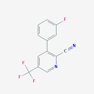 molecular formula C13H6F4N2 B1393089 3-(3-Fluorophenyl)-5-(trifluoromethyl)picolinonitrile CAS No. 1214358-57-2