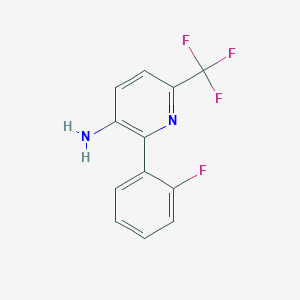molecular formula C12H8F4N2 B1393095 2-(2-Fluorophenyl)-6-(trifluoromethyl)pyridin-3-amine CAS No. 1214334-88-9