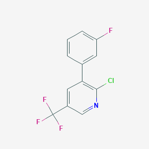 molecular formula C12H6ClF4N B1393097 2-Chloro-3-(3-fluorophenyl)-5-(trifluoromethyl)pyridine CAS No. 1214367-87-9