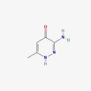 molecular formula C5H7N3O B13930974 3-Amino-6-methyl-4-pyridazinol CAS No. 18591-86-1