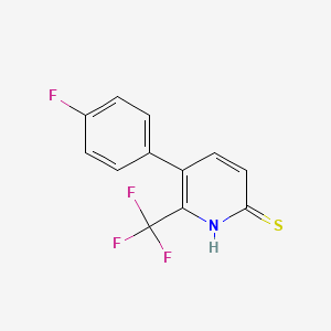 molecular formula C12H7F4NS B1393100 5-(4-Fluorophenyl)-6-(trifluoromethyl)pyridine-2-thiol CAS No. 1214342-69-4