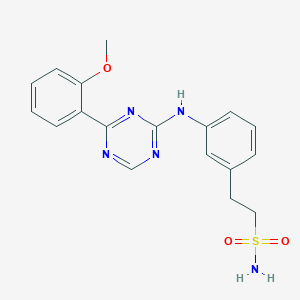 molecular formula C18H19N5O3S B13931005 2-[3-((4-(2-Methoxyphenyl)-1,3,5-triazin-2-yl)amino)phenyl]ethanesulfonamide 