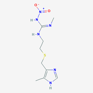 molecular formula C9H16N6O2S B13931017 Guanidine, N-methyl-N'-[2-[[(5-methyl-1H-imidazo CAS No. 59660-23-0