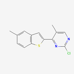 molecular formula C14H11ClN2S B13931021 2-Chloro-5-methyl-4-(5-methyl-benzo[b]thiophen-2-yl)-pyrimidine 