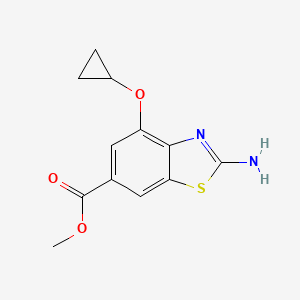 molecular formula C12H12N2O3S B13931026 Methyl 2-amino-4-(cyclopropyloxy)-6-benzothiazolecarboxylate 