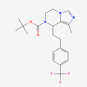 molecular formula C21H26F3N3O2 B13931052 1-Methyl-8-[2-(4-trifluoromethyl-phenyl)-ethyl]-5,6-dihydro-8h-imidazo[1,5-a]pyrazine-7-carboxylic acid tert-butyl ester 